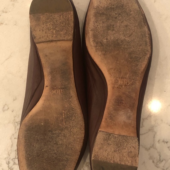 Brown Chloe Lauren scallop ballet flats 7.5 - Picture 6 of 6